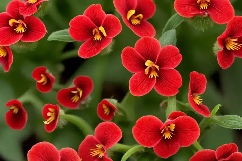 Mimulus cardinalis (scarlet monkey flower) — photo 3