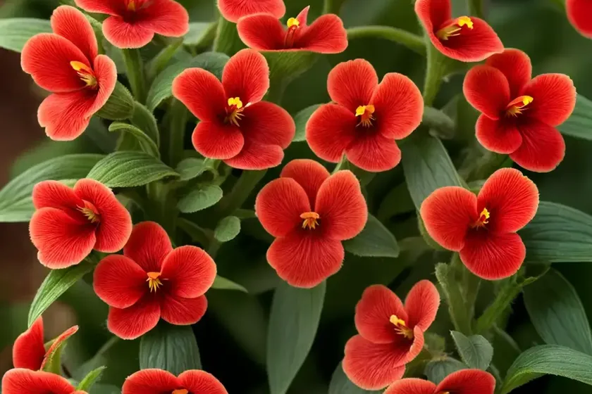 Mimulus cardinalis (scarlet monkey flower)