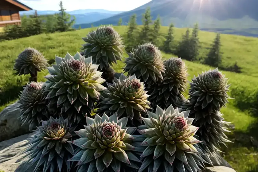 Mountain house-leek (sempervivum montanum) — photo 3