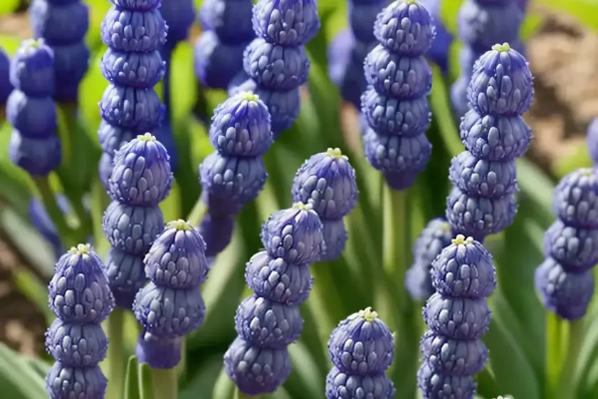 Muscari azureum ‘album’ (grape hyacinth) — photo 3