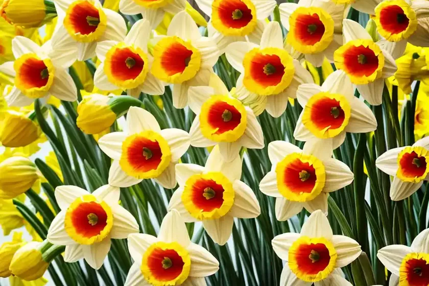 Narcissus ‘flower record’ (large-cupped daffodil)