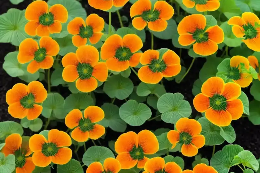 Nasturtium ’empress of india’ (tropaeolum majus ’empress of india’) — photo 2