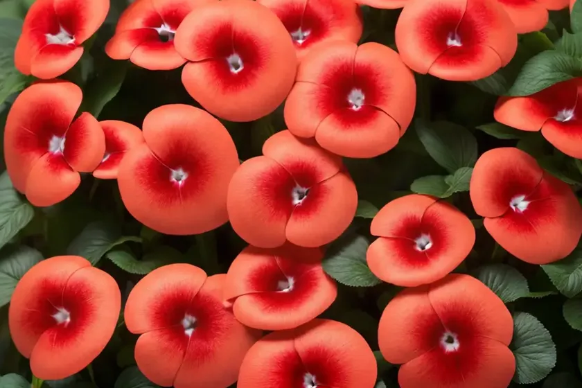 New guinea impatiens (impatiens sunpatiens compact fire red) — photo 2