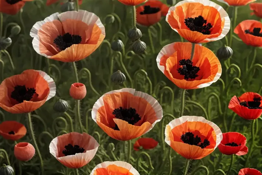 Papaver orientale ‘picotxe’ (oriental poppy) — photo 2