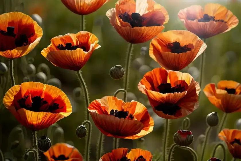 Papaver orientale ‘tiffany’ (oriental poppy) — photo 2