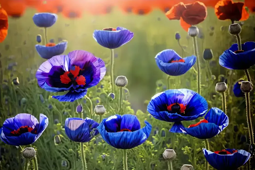 Papaver somniferum ‘blue moon’ (opium poppy) — photo 3