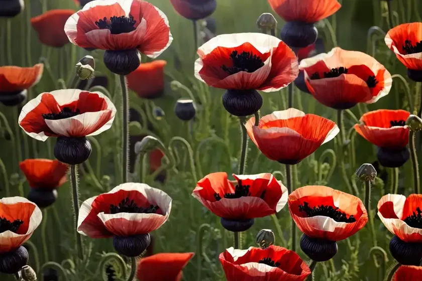 Papaver Somniferum ‘Cherry Glow’ (Opium Poppy) — photo 3