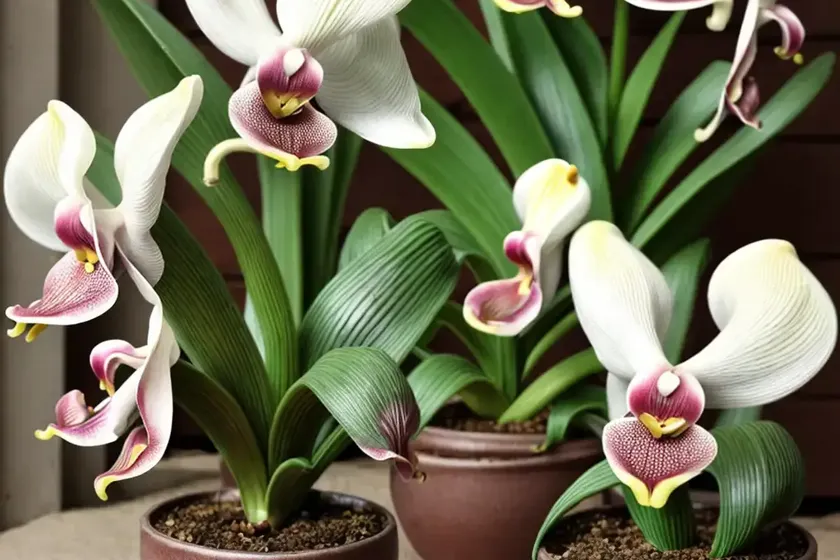 Paphiopedilum maudiae gx (venus slipper orchid)