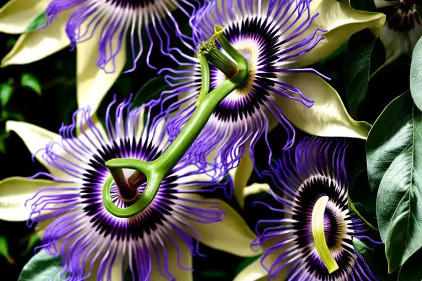 Passiflora ‘iridescence’ (passion flower)