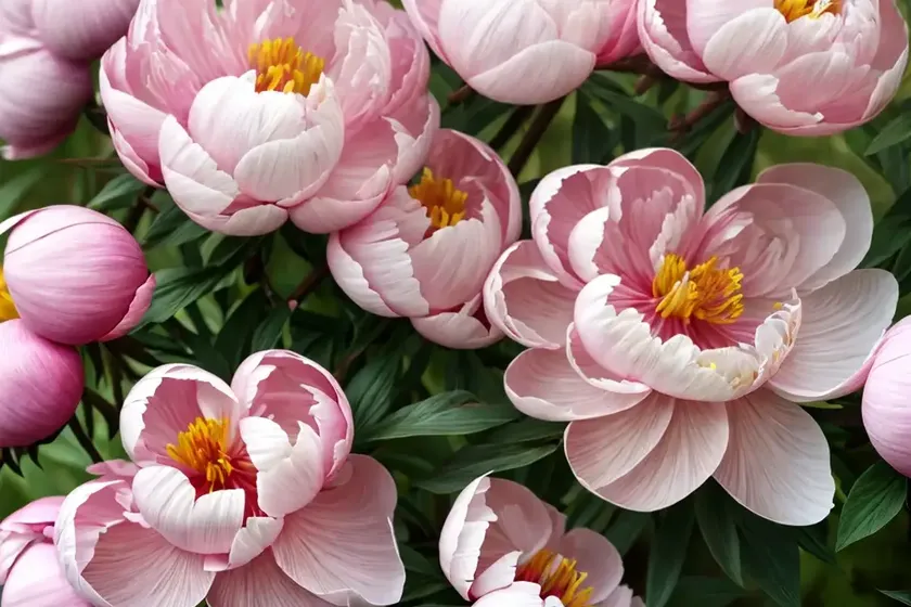 Peony (paeonia lactiflora ‘charles burgess’) — photo 3