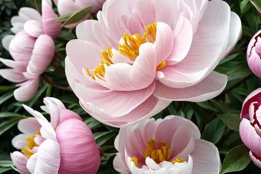 Peony (paeonia lactiflora ‘duchesse de nemours’)