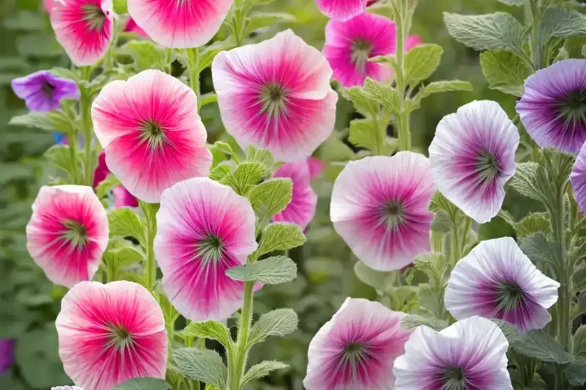 Perennial hollyhocks (alcea rosea) — photo 2