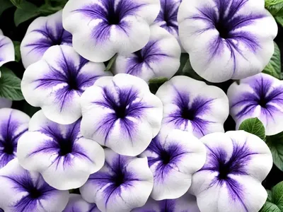 Petunia ‘Tidal Wave Silver’)