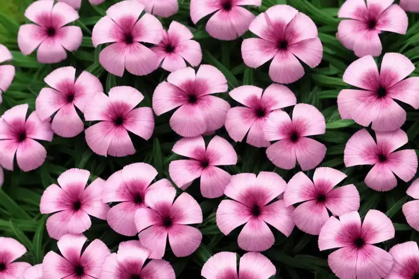 Phlox x procumbens ‘pink profusion’ (hybrid spring phlox)