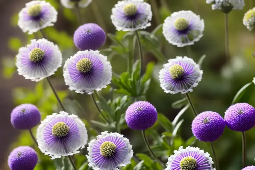 Pincushion flower (scabiosa columbaria ‘balflutturite’ flutter pure white) — photo 3