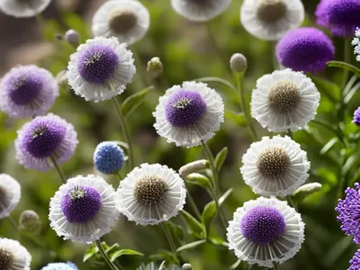 Pincushion Flower (Scabiosa Columbaria ‘Balflutturite’ FLUTTER PURE WHITE)