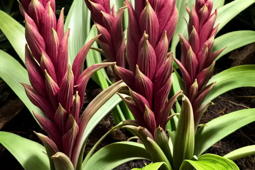 Pineapple lily (eucomis comosa ‘sparkling burgundy’)