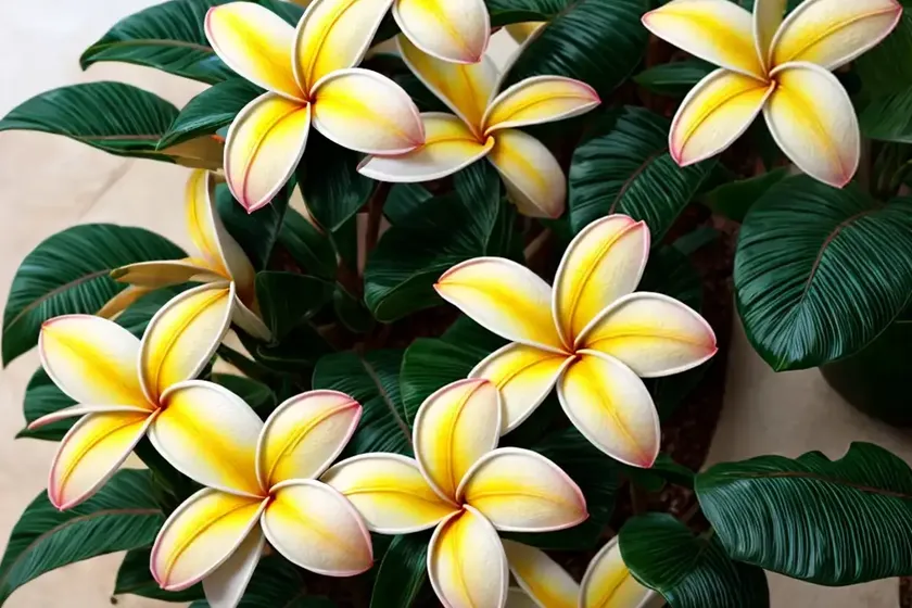 Plumeria rubra ‘aztec gold’ (frangipani) — photo 2