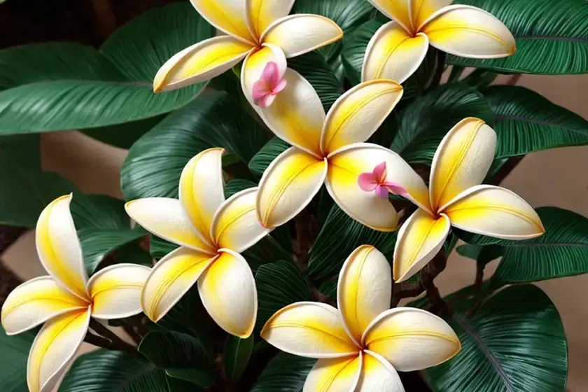 Plumeria rubra ‘aztec gold’ (frangipani) — photo 3