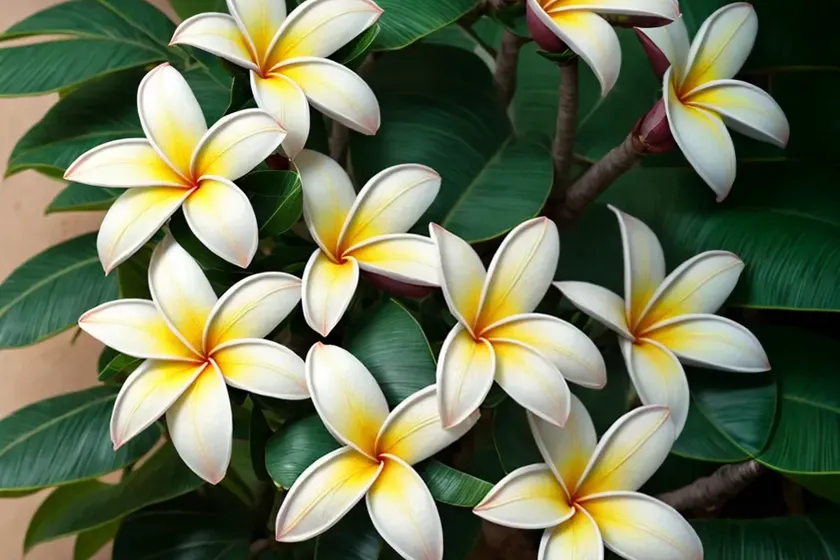Plumeria rubra ‘celadine’ (frangipani) — photo 2
