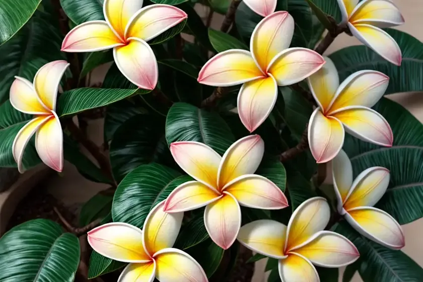 Plumeria rubra ‘celadine’ (frangipani) — photo 3