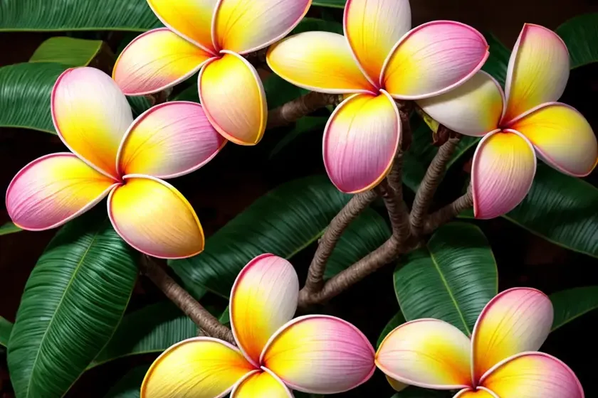 Plumeria rubra ‘intense rainbow’ (frangipani) — photo 3