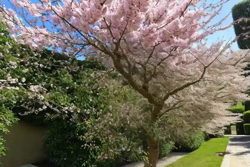 Prunus avium ‘plena’ (wild cherry)