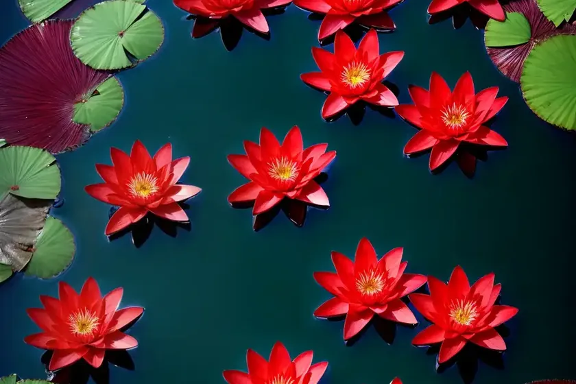 Red and blue water-lily (nymphaea nouchali) — photo 2