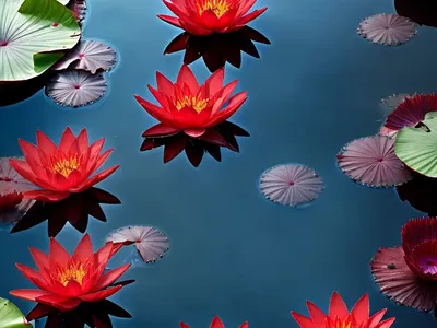 Red And Blue Water-lily (Nymphaea Nouchali)