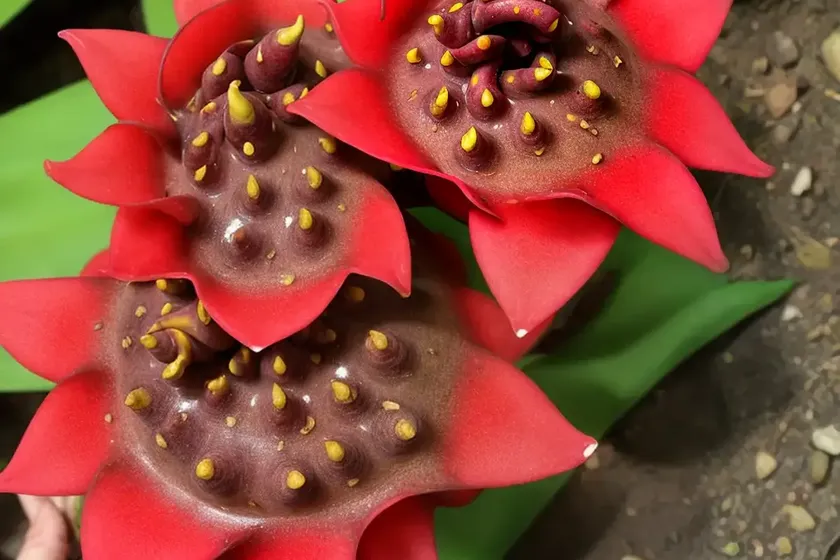 Red dragon flower (huernia schneideriana) — photo 3
