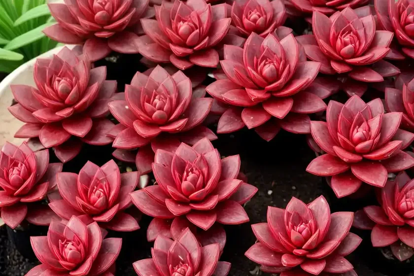 Red pagoda (crassula capitella) — photo 3