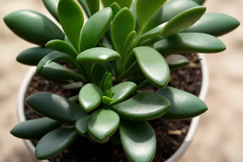 Ripple jade plant (crassula arborescens)