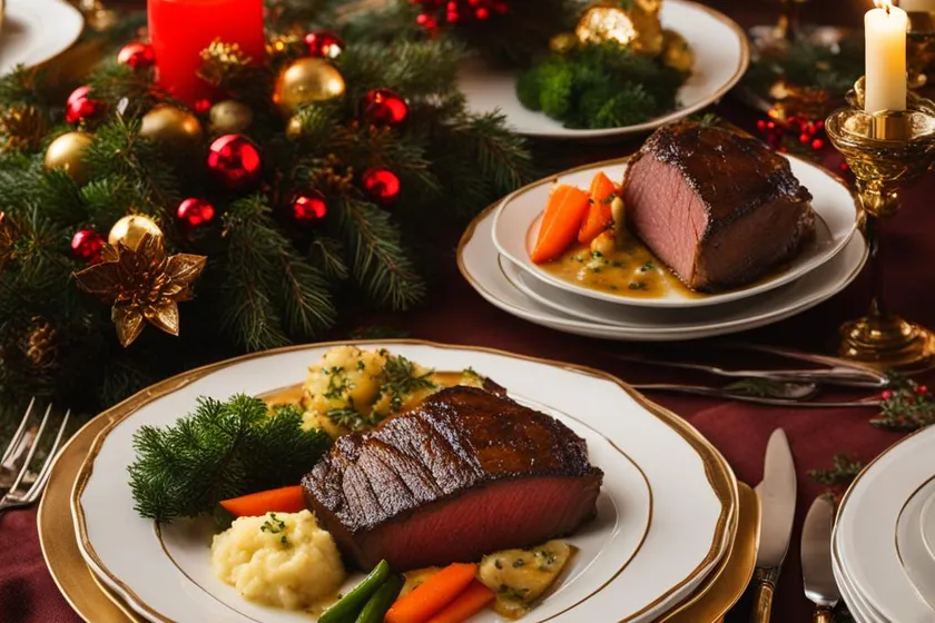 Roast beef christmas dinner