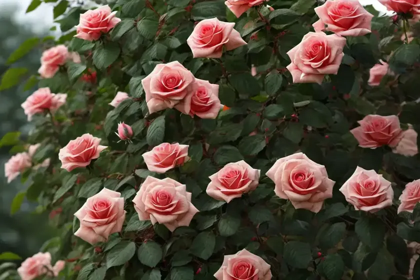 Rosa altissimo (climbing rose) — photo 2