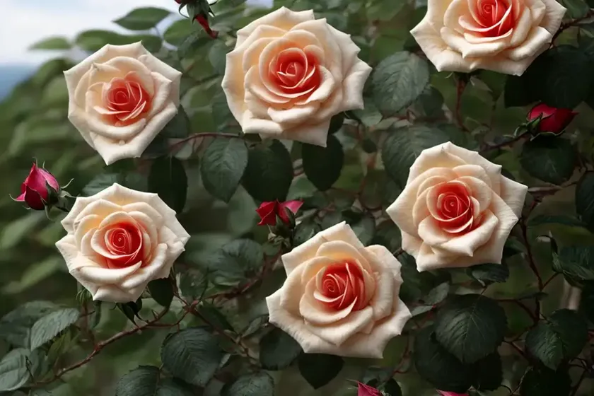 Rosa altissimo (climbing rose) — photo 3
