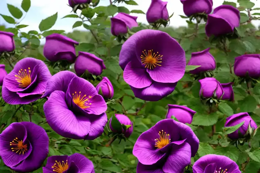 Rosa rugosa ‘purple pavement’ (rugosa rose)