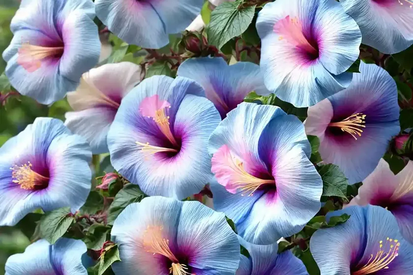 Rose of sharon (hibiscus syriacus ‘marina’ blue satin)