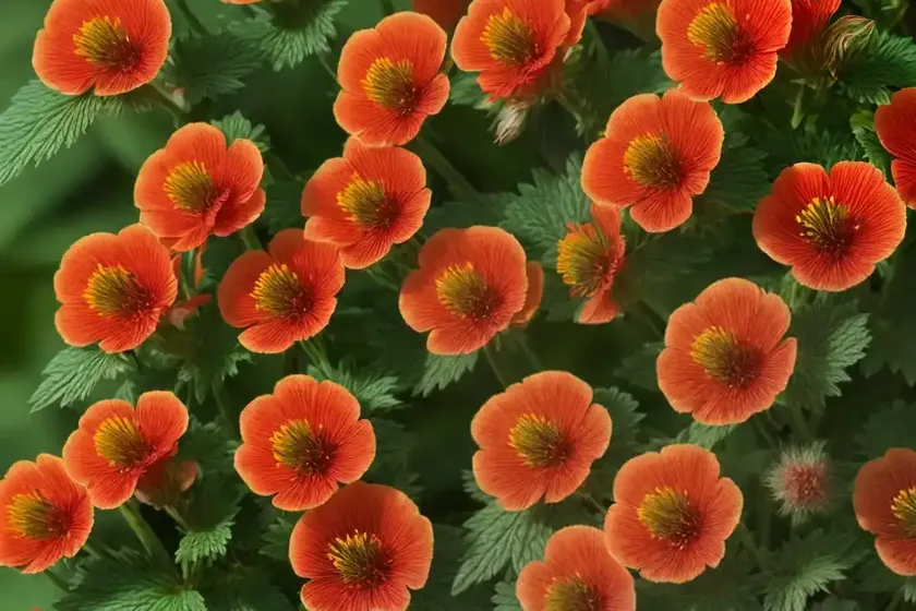 Scarlet avens (geum coccineum)