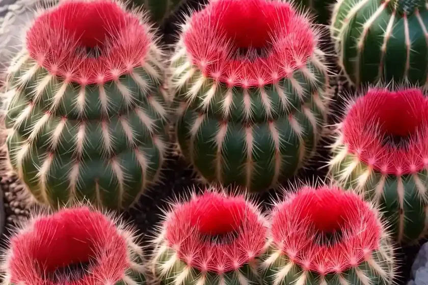 Scarlet hedgehog cactus (echinocereus coccineus)