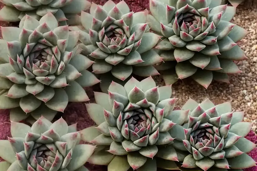 Sempervivum ‘ohio burgundy’ (hens and chicks)