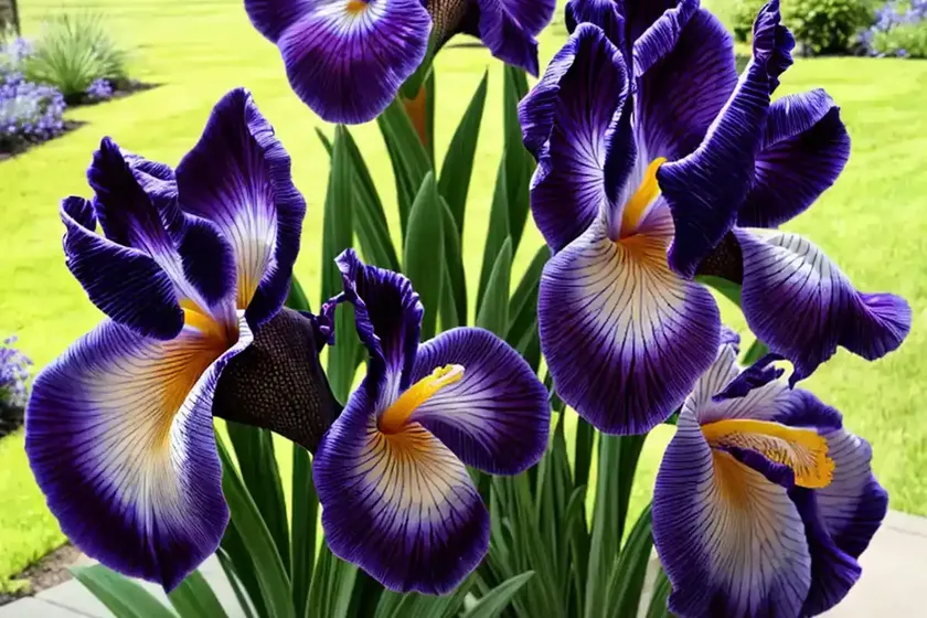 Siberian iris (iris ‘ruffled velvet’) — photo 2