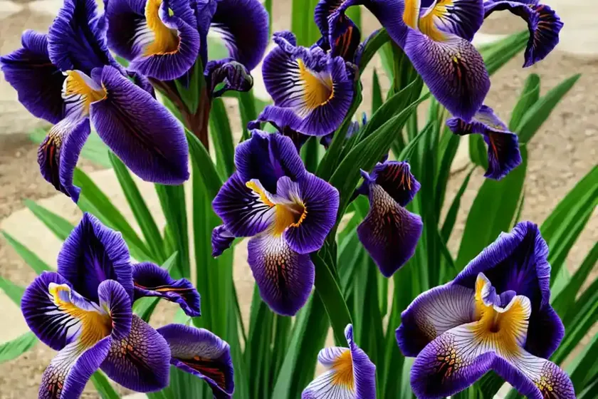Siberian iris (iris ‘ruffled velvet’) — photo 3