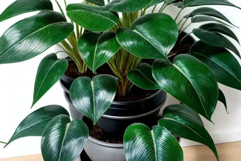 Silver leaf philodendron (philodendron sodiroi) — photo 2