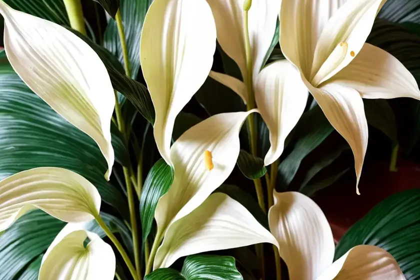 Spathiphyllum hybrid (variegated peace lily ‘domino’) — photo 3