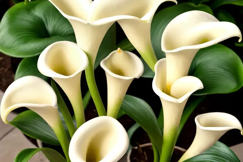 Spotted calla (zantedeschia albomaculata)
