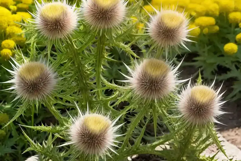 Spotted golden thistle (scolymus maculatus) — photo 3
