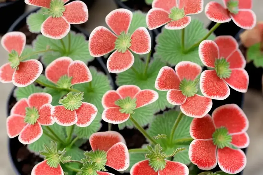 Strawberry geranium (saxifraga stolonifera ‘variegata’) — photo 3