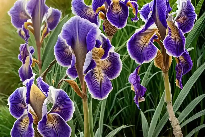 Tall bearded iris (iris ‘wild west wind’)