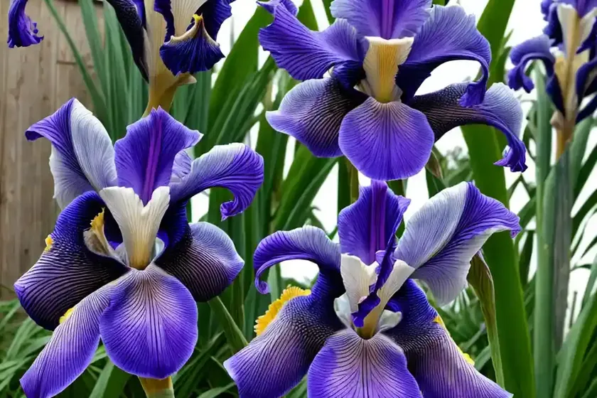 Tall bearded reblooming iris (iris ‘billionaire’) — photo 2