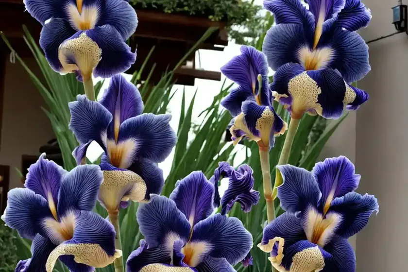 Tall bearded reblooming iris (iris ‘billionaire’) — photo 3